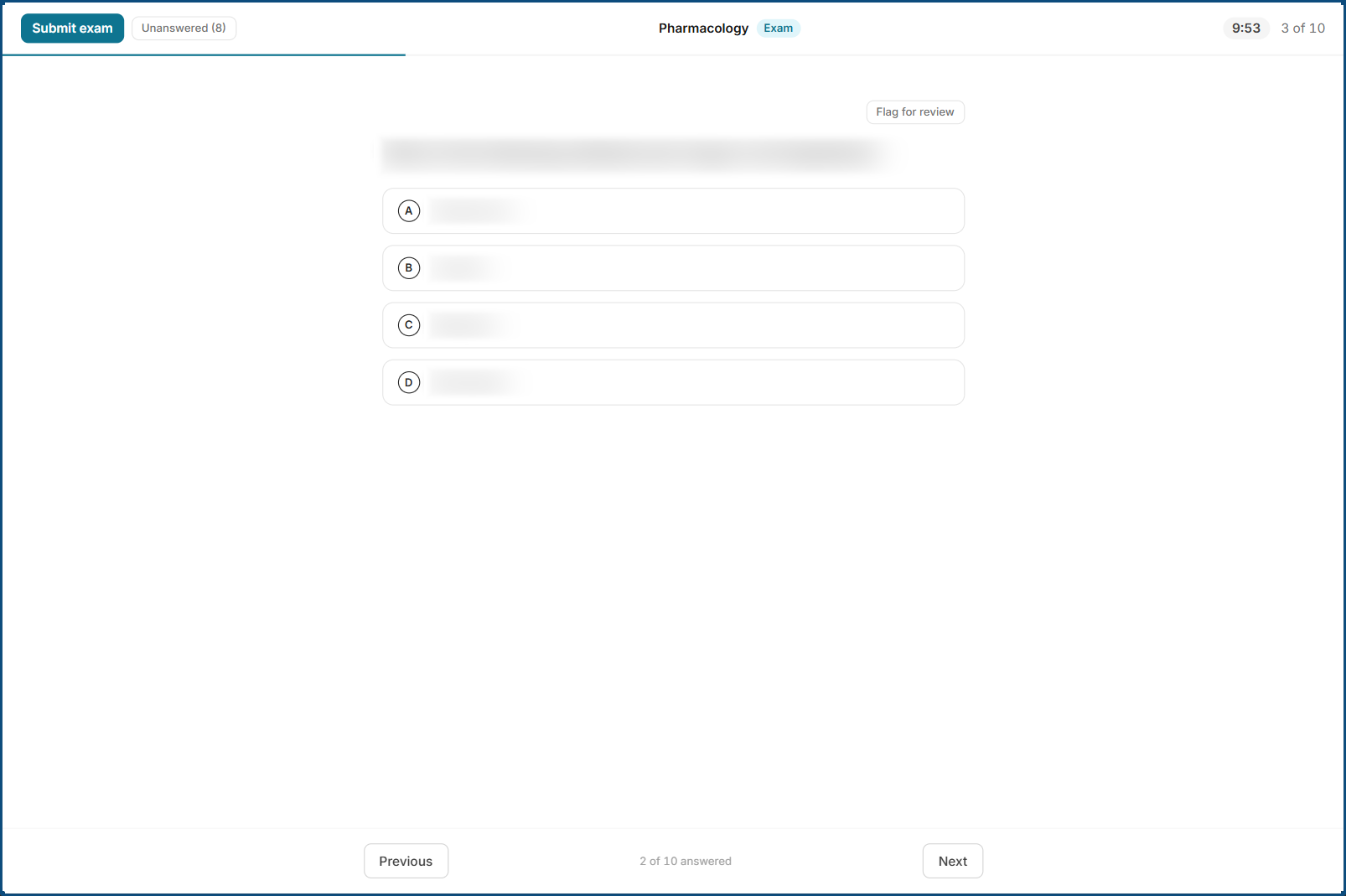 Desktop: an exam in progress